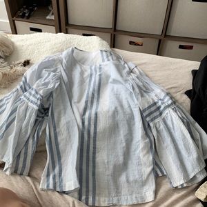 Blue and white blouse